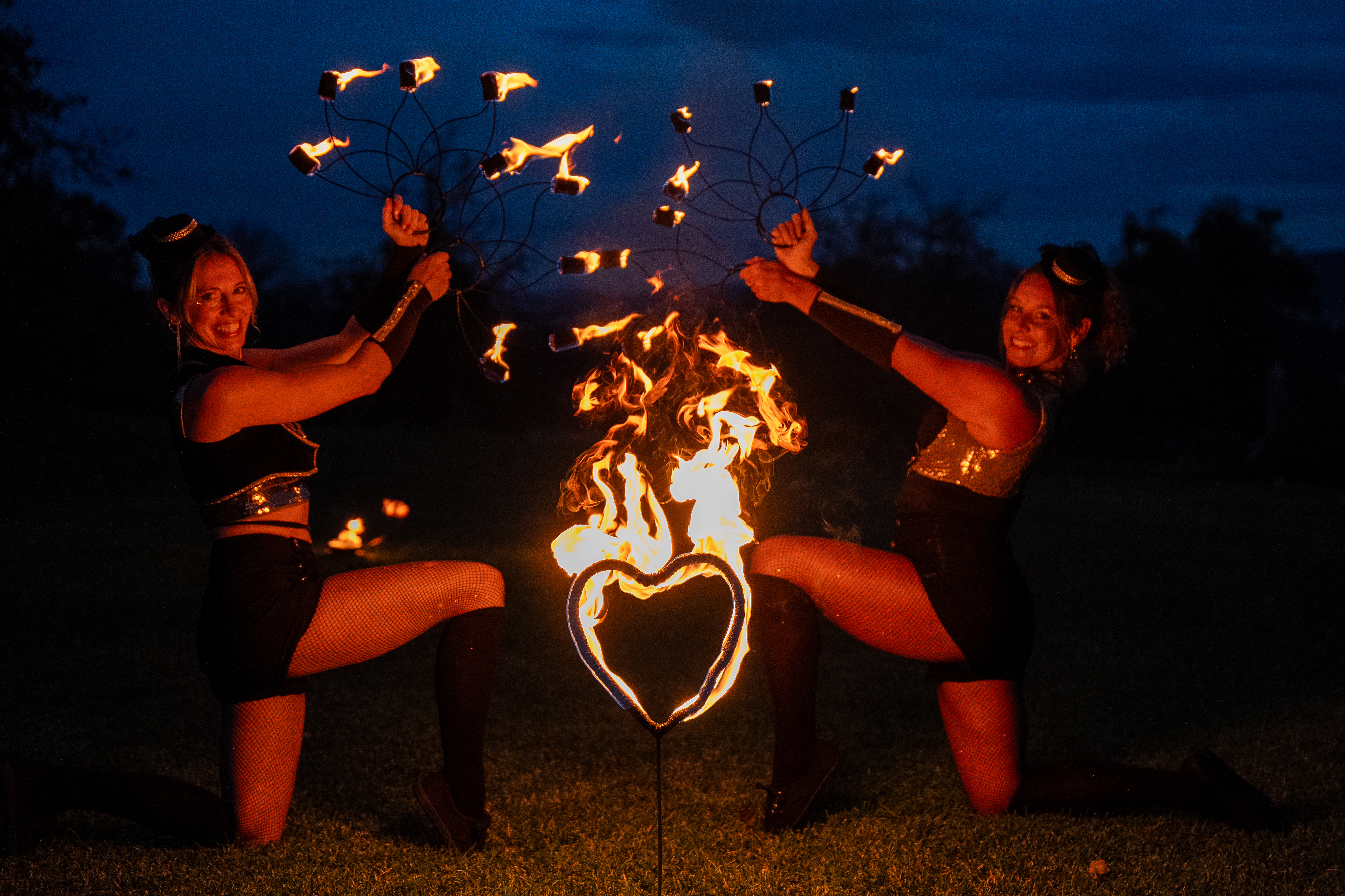 Feuershow bei einer Hochzeit